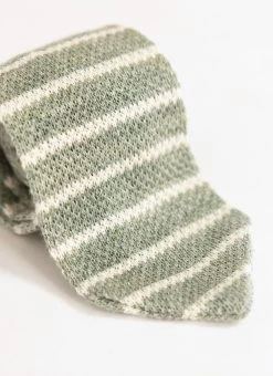 Stripe Linen Tie | Forest Marl -Urban Wear Shop 0W7A9796