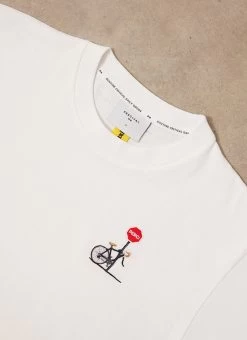 Stolen Wheel Auxiliary T Shirt | Embroidered Organic Cotton | White -Urban Wear Shop BADGECHANGE