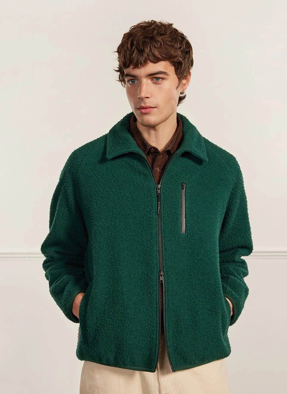 Anderson Zip Overshirt | Casentino Wool | Forest 5 Anderson Zip Overshirt | Casentino Wool | Forest - Image 3