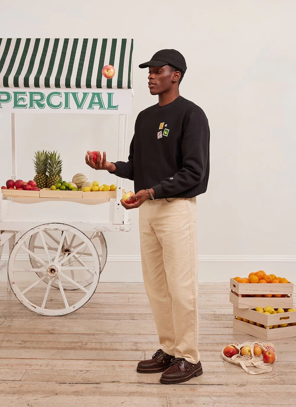 Perci-Post Stamps Sweatshirt | Champion And Percival | Black 4 Perci-Post Stamps Sweatshirt | Champion And Percival | Black - Image 2