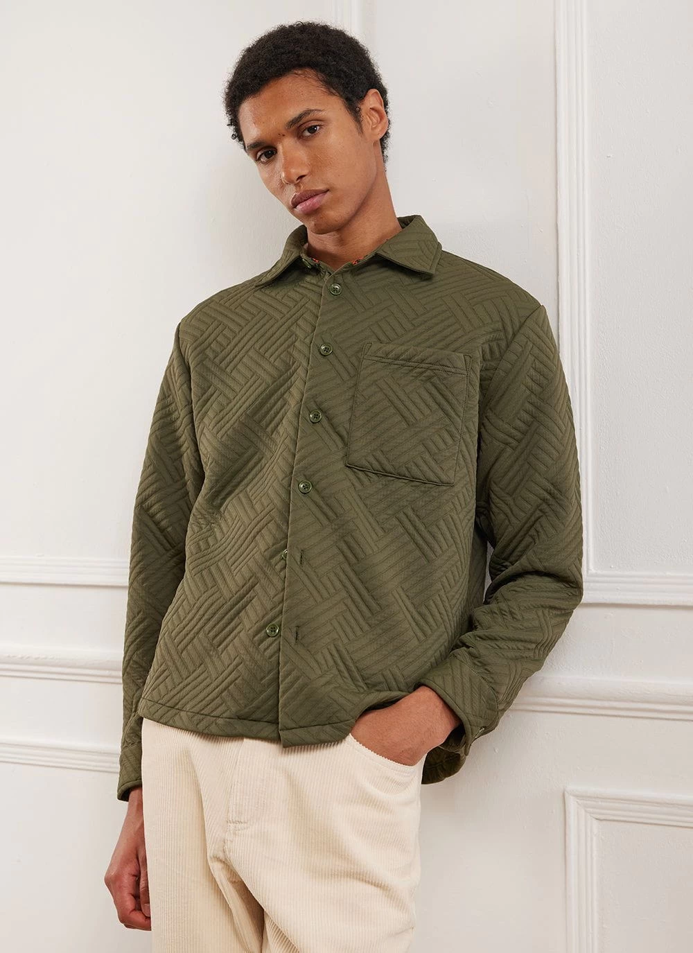 Quilted Classic Shirt | Khaki 6 Quilted Classic Shirt | Khaki - Image 4