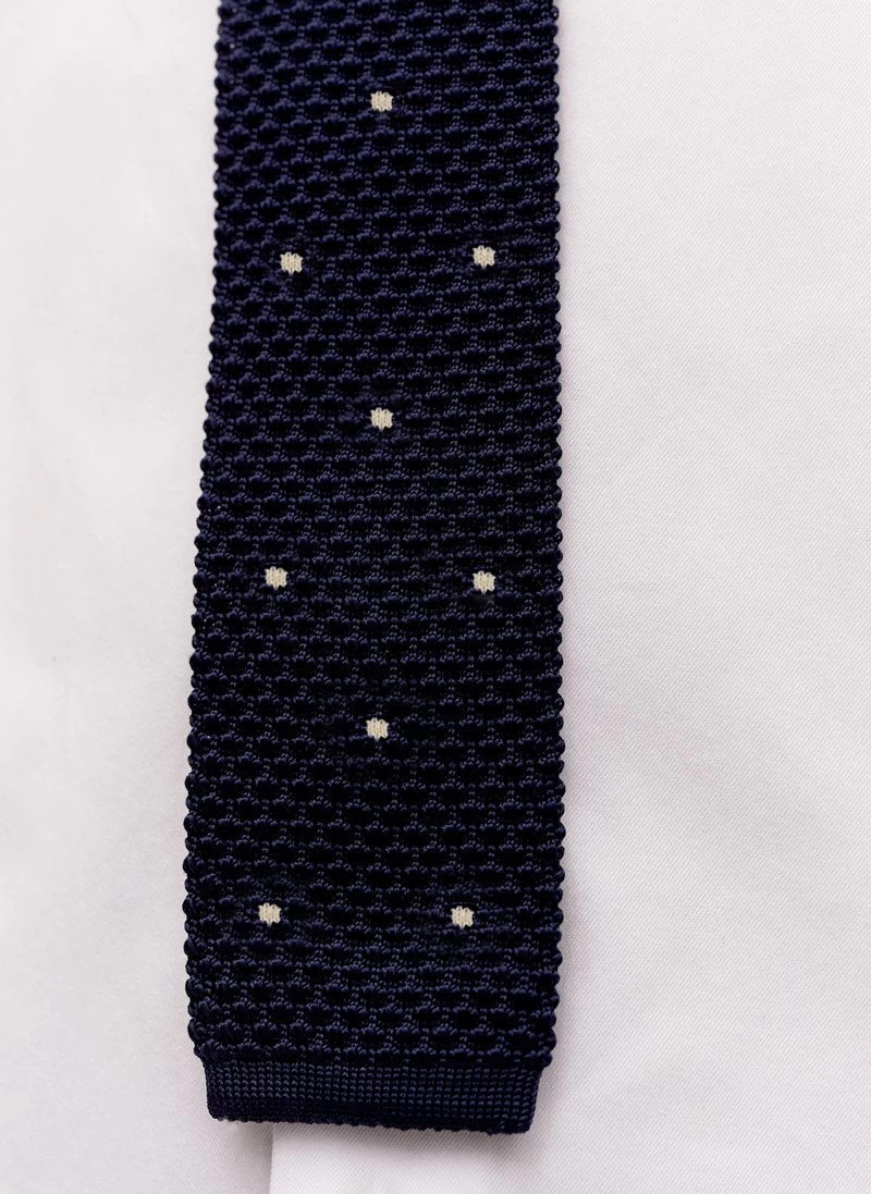 Polka Dot Silk Tie | Navy 7 Polka Dot Silk Tie | Navy - Image 5