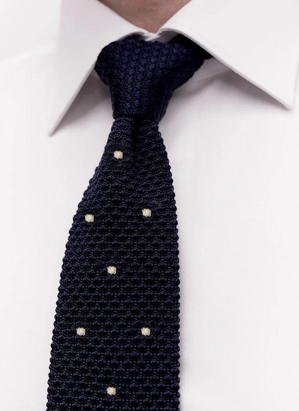 Polka Dot Silk Tie | Navy 6 Polka Dot Silk Tie | Navy - Image 4