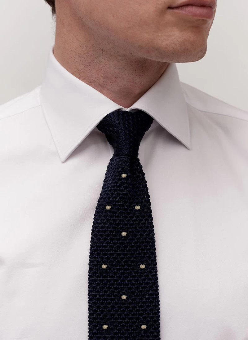 Polka Dot Silk Tie | Navy 4 Polka Dot Silk Tie | Navy - Image 2