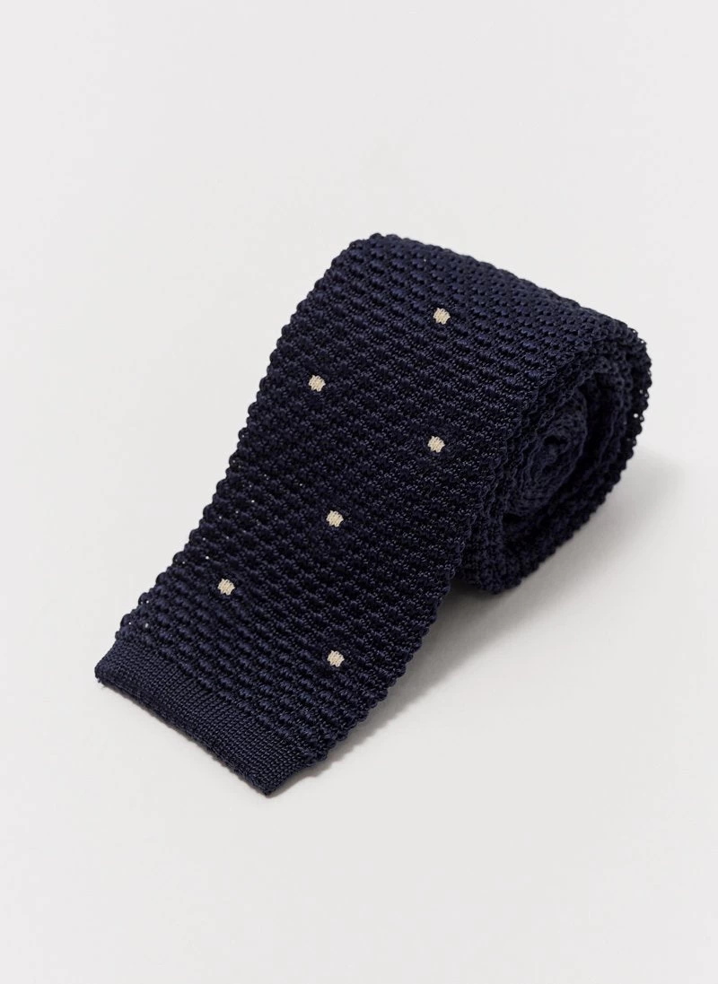 Polka Dot Silk Tie | Navy 3 Polka Dot Silk Tie | Navy