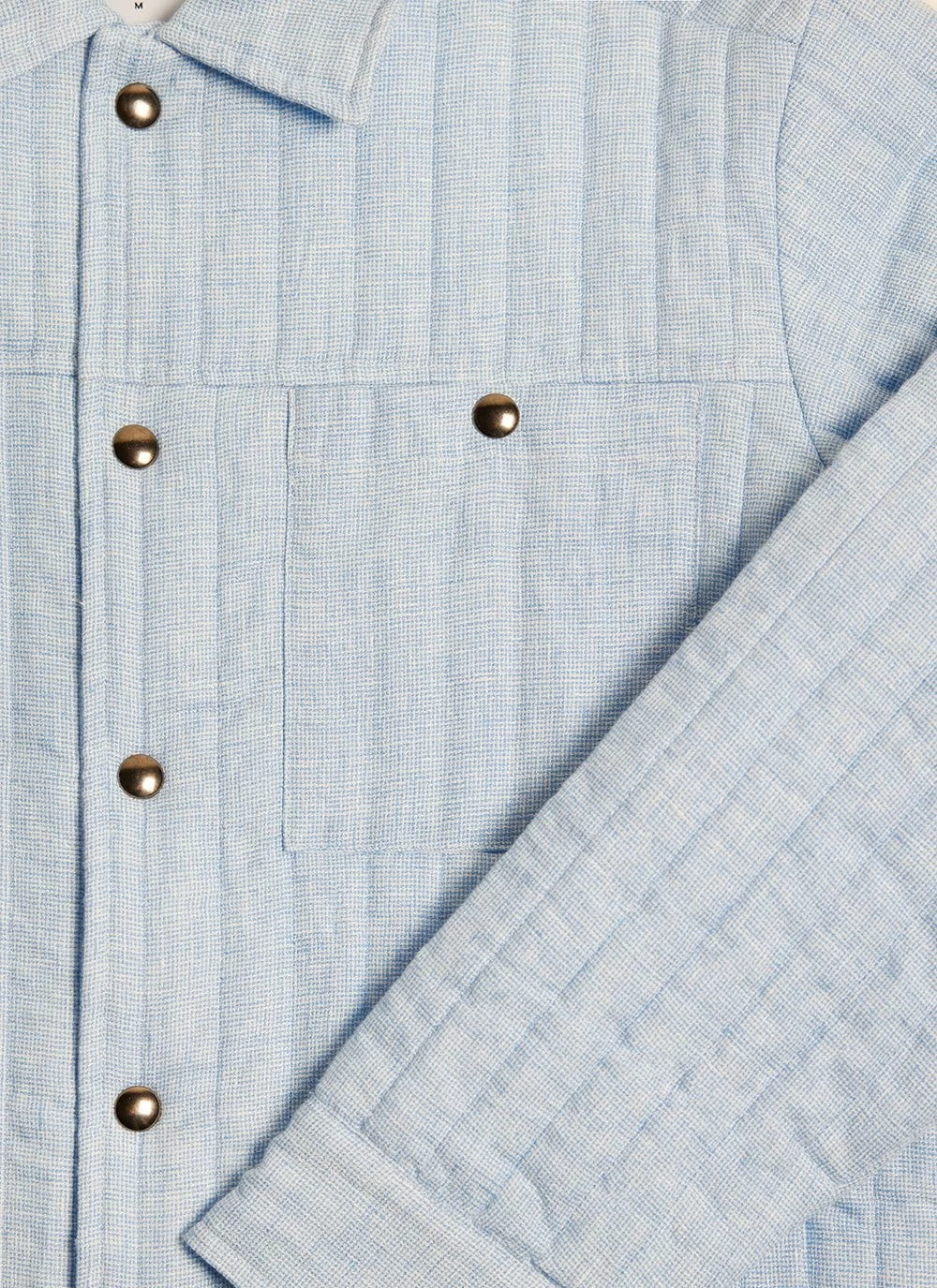 Quilted Overshirt | Linen | Light Blue 7 Quilted Overshirt | Linen | Light Blue - Image 5
