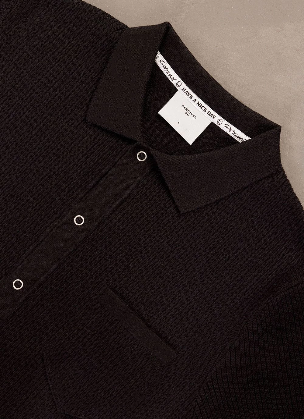 Pablo Cuban Shirt | Knitted Cotton | Black 4 Pablo Cuban Shirt | Knitted Cotton | Black - Image 2