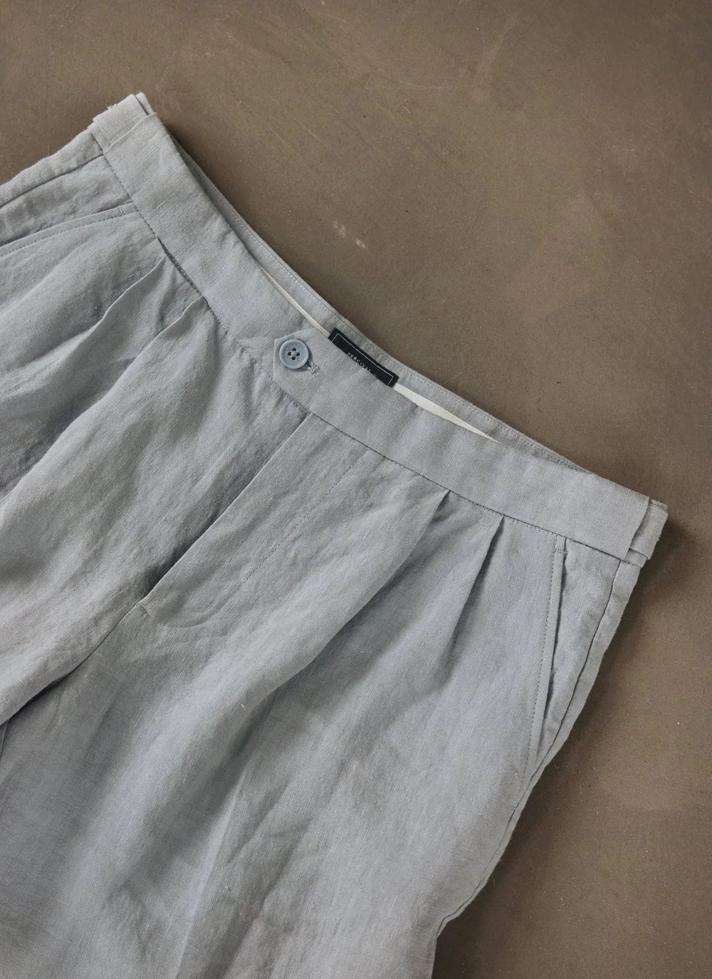 Pleated Tailored Trousers | Linen | Light Blue 8 Pleated Tailored Trousers | Linen | Light Blue - Image 6