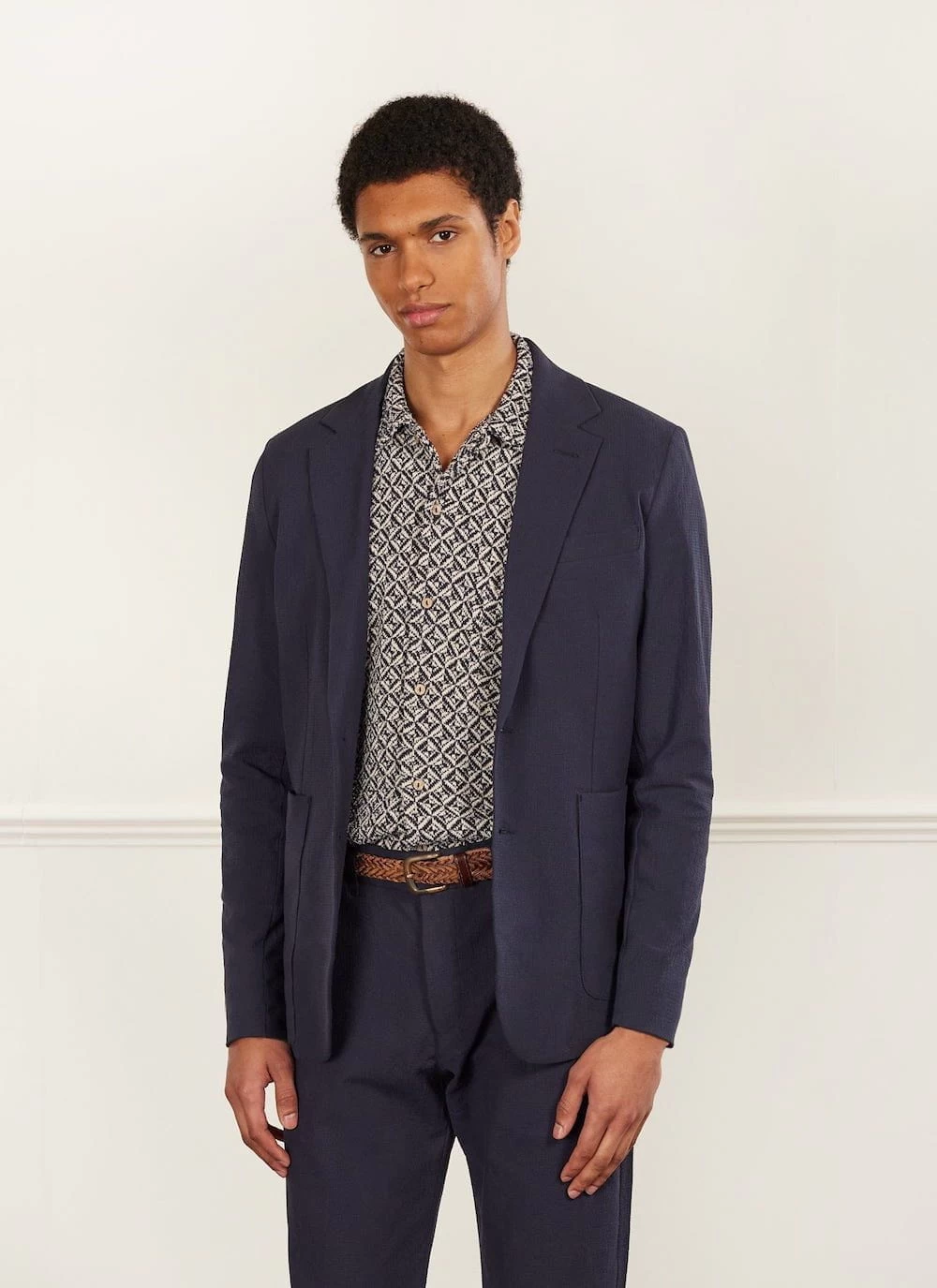 Tailored Seersucker Blazer | Navy 3 Tailored Seersucker Blazer | Navy