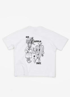 Apple A Day Oversized T Shirt | Percival X What Willy Cook | White