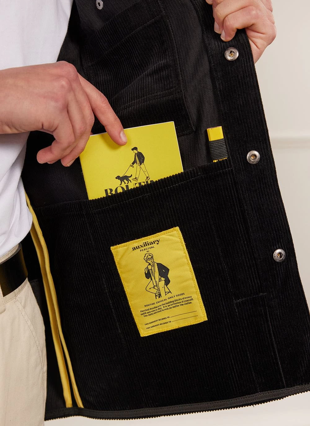 Draftsman Auxiliary Overshirt | Cord | Black 4 Draftsman Auxiliary Overshirt | Cord | Black - Image 2