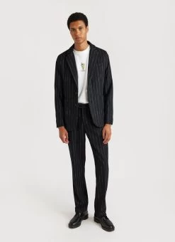 Pinstripe Tailored Blazer | Wool | Black -Urban Wear Shop PERCIVAL MENSWEAR 64ad0a53 dc80 4162 9a54 4e9f769537a7