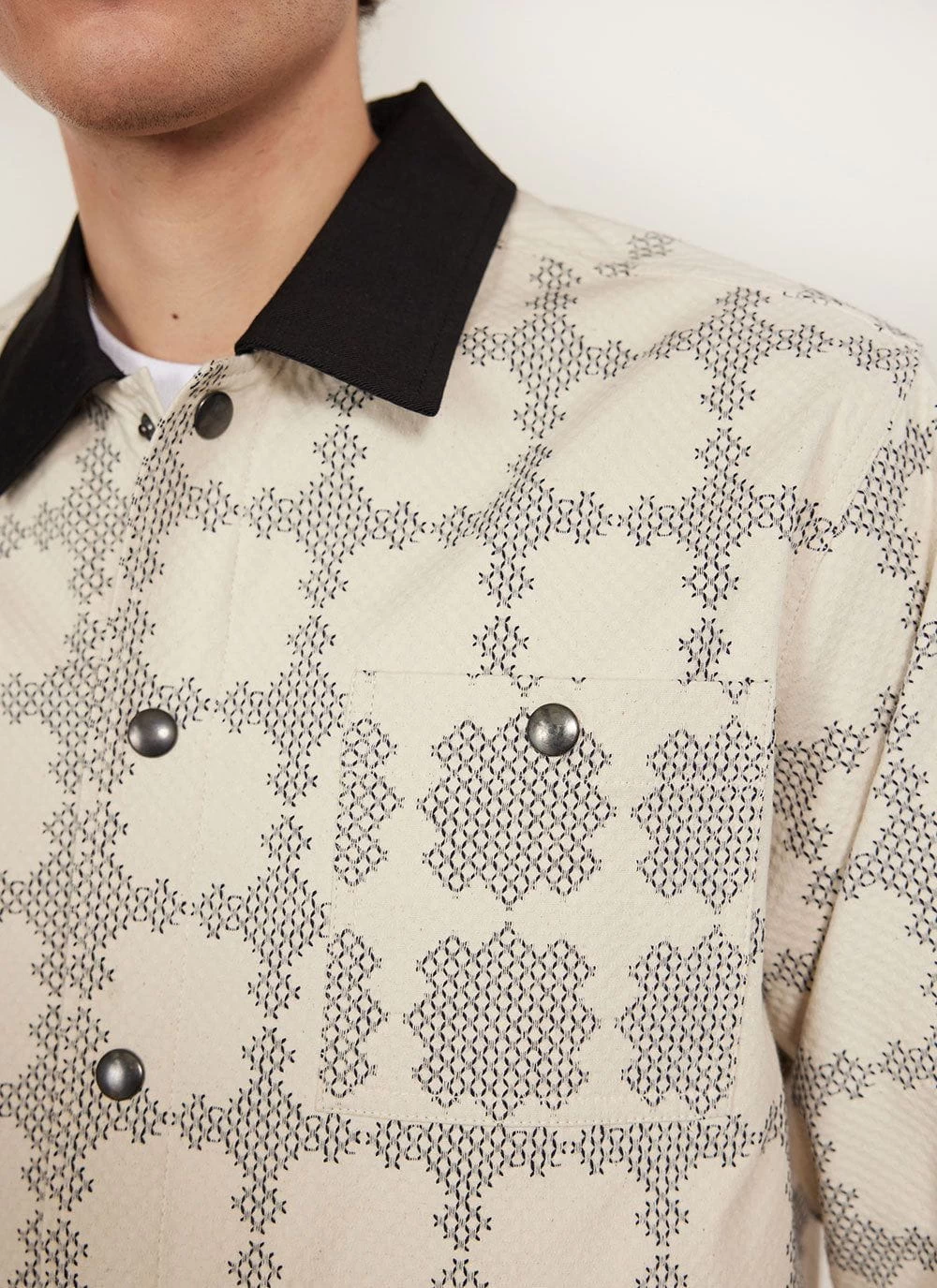 All Sorts Patchwork Overshirt | Cotton | Ecru 5 All Sorts Patchwork Overshirt | Cotton | Ecru - Image 3