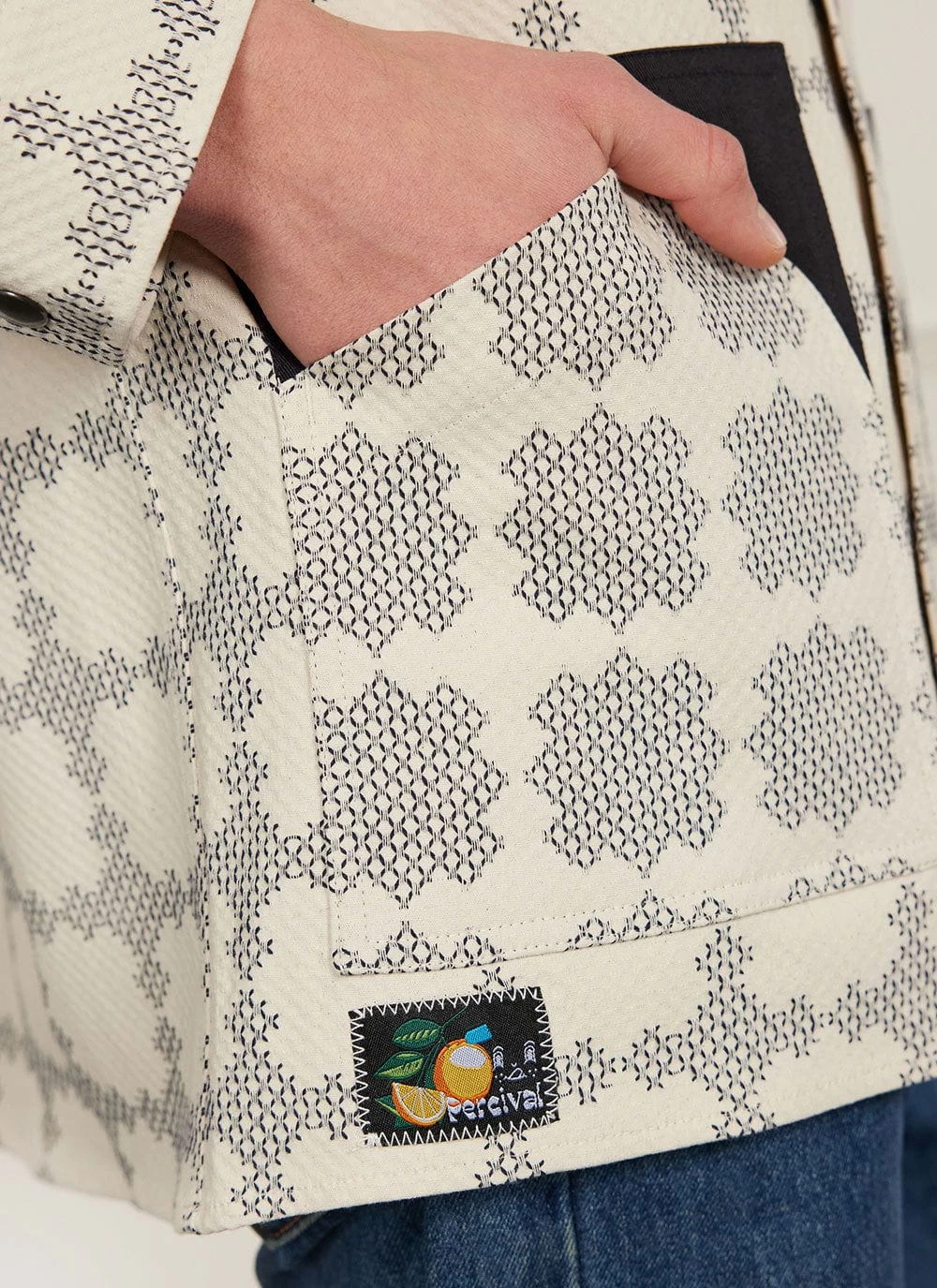 All Sorts Patchwork Overshirt | Cotton | Ecru 6 All Sorts Patchwork Overshirt | Cotton | Ecru - Image 4