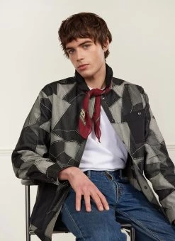 All Sorts Patchwork Overshirt | Denim | Grey & Black