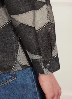 All Sorts Patchwork Overshirt | Denim | Grey & Black -Urban Wear Shop PERCIVAL MENSWEAR ALL SORTS PATCHWORK OVERSHIRT GREY BLACK 6