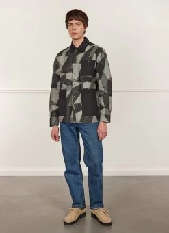 All Sorts Patchwork Overshirt | Denim | Grey & Black -Urban Wear Shop PERCIVAL MENSWEAR ALL SORTS PATCHWORK OVERSHIRT GREY BLACK3