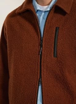 Anderson Zip Overshirt | Casentino Wool | Espresso -Urban Wear Shop PERCIVAL MENSWEAR ANDERSON OVERSHIRT ESPRESSO 5