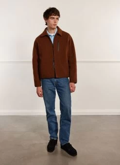 Anderson Zip Overshirt | Casentino Wool | Espresso -Urban Wear Shop PERCIVAL MENSWEAR ANDERSON OVERSHIRT ESPRESSO 9