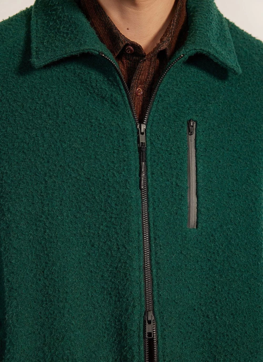 Anderson Zip Overshirt | Casentino Wool | Forest 6 Anderson Zip Overshirt | Casentino Wool | Forest - Image 4