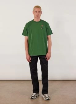 Stolen Wheel Auxiliary T Shirt | Embroidered Organic Cotton | Forest -Urban Wear Shop PERCIVAL MENSWEAR AUXILARY BIKE T FOREST