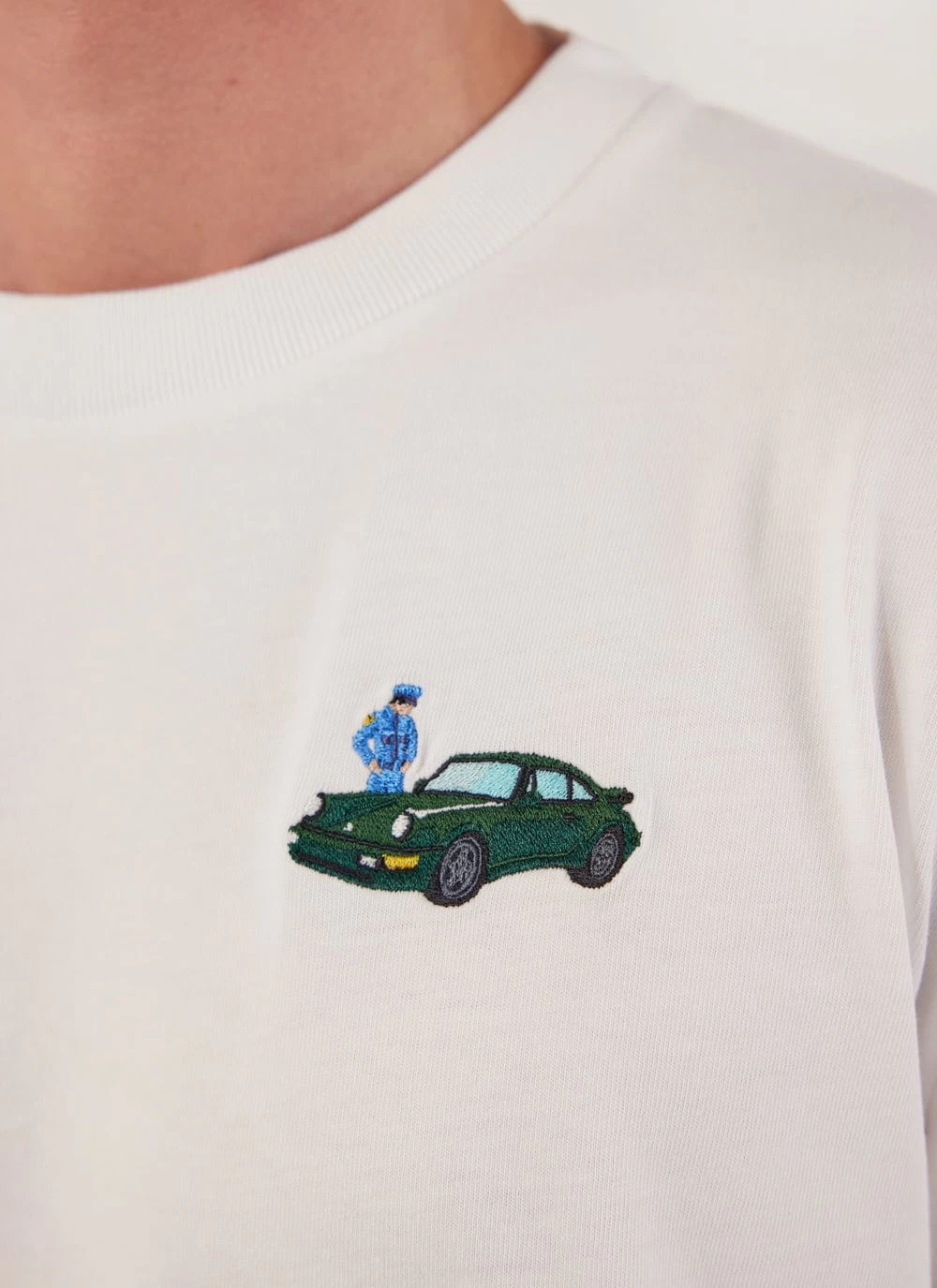 Envy Auxiliary T Shirt | Embroidered Organic Cotton | White 3 Envy Auxiliary T Shirt | Embroidered Organic Cotton | White