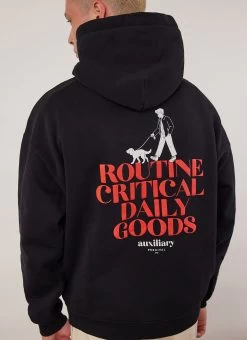 Bark And Stroll Auxiliary Hoodie | Cotton | Black 15 Bark And Stroll Auxiliary Hoodie | Cotton | Black -Urban Wear Shop PERCIVAL MENSWEAR AUXILARY DAILY GOODS PRINTED HOODIE BLACK4