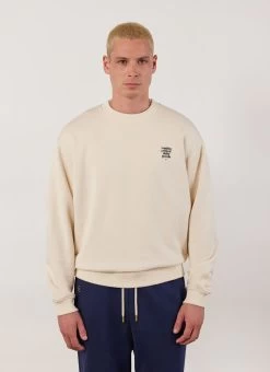 Urban Wear Shop -Urban Wear Shop PERCIVAL MENSWEAR AUXILARY DAILY GOODS PRINTED SWEATSHIRT ECRU1