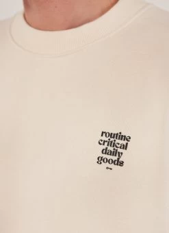 Bark And Stroll Auxiliary Sweatshirt | Cotton | Ecru -Urban Wear Shop PERCIVAL MENSWEAR AUXILARY DAILY GOODS PRINTED SWEATSHIRT ECRU2