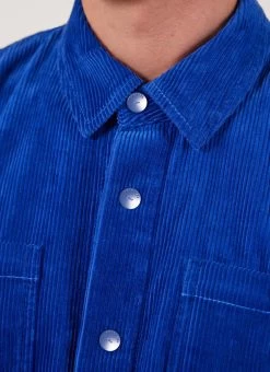 Draftsman Auxiliary Overshirt | Cord | Cobalt -Urban Wear Shop PERCIVAL MENSWEAR AUXILARY DRAFTSMEN OVERSHIRT COLBOLT11
