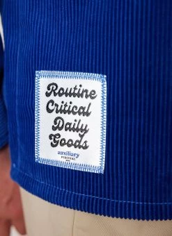 Draftsman Auxiliary Overshirt | Cord | Cobalt -Urban Wear Shop PERCIVAL MENSWEAR AUXILARY DRAFTSMEN OVERSHIRT COLBOLT7 REPLACELABEL