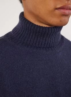 Auxiliary Roll Neck Jumper | Alpaca Wool | Navy -Urban Wear Shop PERCIVAL MENSWEAR AUXILARY ROLL NECK JUMPER NAVY2