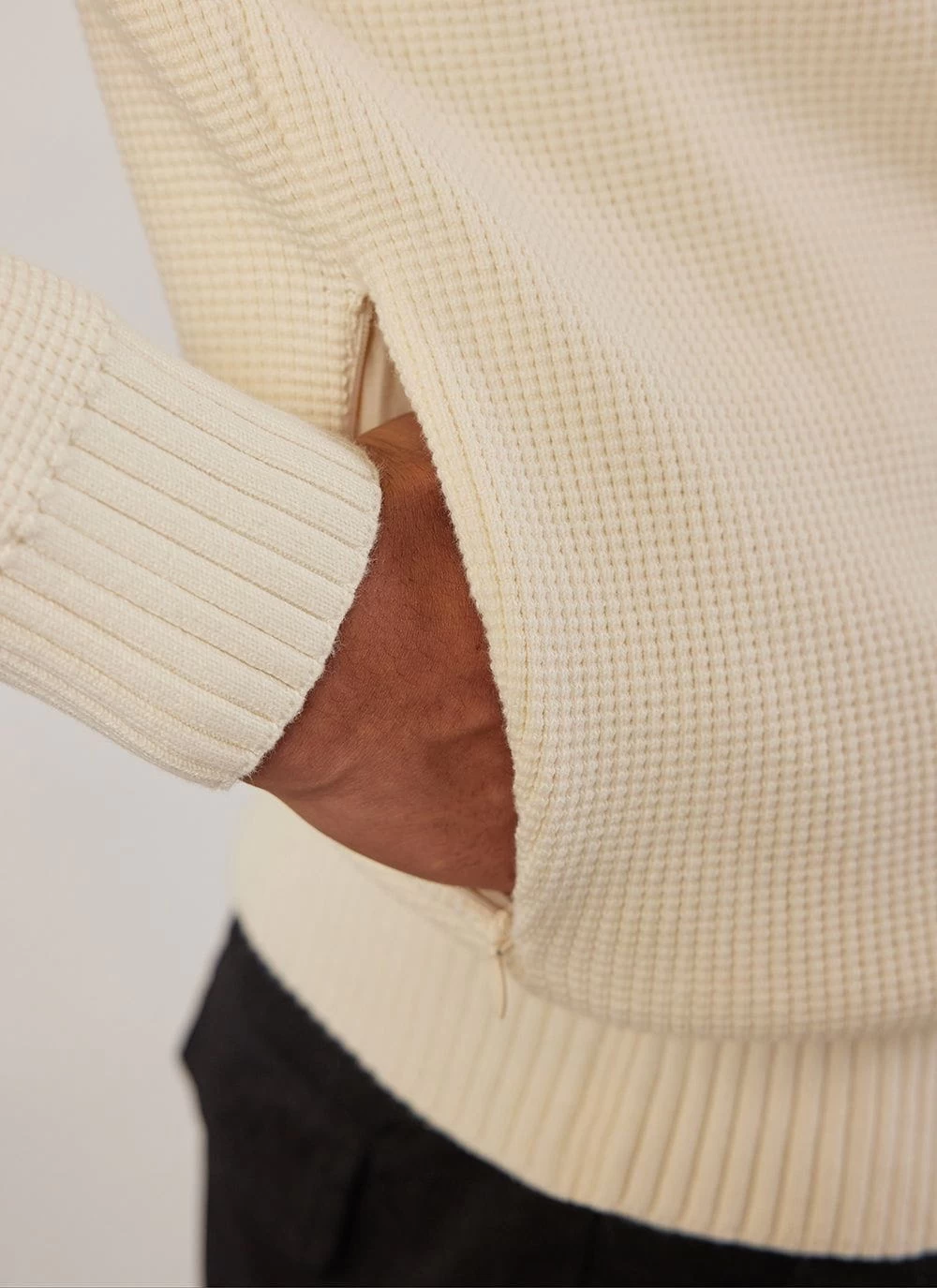 Tech Pique Auxiliary Crew Neck | Cotton | Ecru 5 Tech Pique Auxiliary Crew Neck | Cotton | Ecru - Image 3