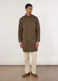 Waterproof Auxiliary Greyson Trench | Forest With Cinnamon -Urban Wear Shop PERCIVAL MENSWEAR AUXILARY TRENCH FOREST2