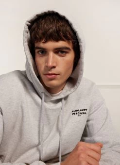 Auxiliary Hoodie 01 | Cotton | Athletic Grey -Urban Wear Shop PERCIVAL MENSWEAR AUX HOODIE GREY5