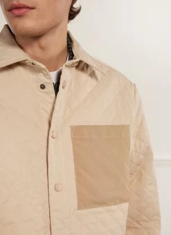 Auxiliary Quilted Shirt | Ecru -Urban Wear Shop PERCIVAL MENSWEAR AUX QUILTED SHIRT ECRU4