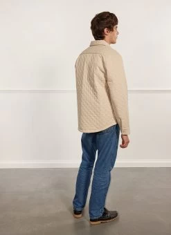Auxiliary Quilted Shirt | Ecru -Urban Wear Shop PERCIVAL MENSWEAR AUX QUILTED SHIRT ECRU6