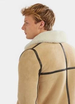 Aviator Shearling Jacket | Suede | Stone 19 Aviator Shearling Jacket | Suede | Stone -Urban Wear Shop PERCIVAL MENSWEAR AVIATOR SAND9