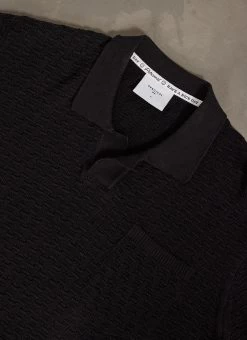 Blackjack Negroni Knitted Polo | Organic Cotton | Black -Urban Wear Shop PERCIVAL MENSWEAR BLACKJACK NEGRONI BLACK 13