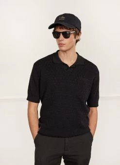 Blackjack Negroni Knitted Polo | Organic Cotton | Black