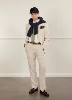 Tailored Linen Blazer | Stone -Urban Wear Shop PERCIVAL MENSWEAR BLAZER NATURAL1