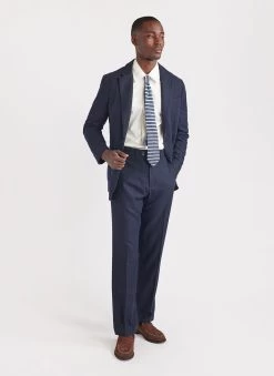Tailored Wool Blazer | Navy -Urban Wear Shop PERCIVAL MENSWEAR BLAZER NAVY WOOL5