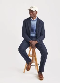 Tailored Wool Blazer | Navy -Urban Wear Shop PERCIVAL MENSWEAR BLAZER NAVY WOOL6