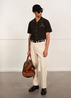 PerciCo Bowling Shirt | Cotton | Black -Urban Wear Shop PERCIVAL MENSWEAR BOWLING SHIRT BLACK12