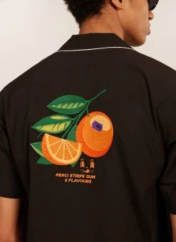 PerciCo Bowling Shirt | Cotton | Black -Urban Wear Shop PERCIVAL MENSWEAR BOWLING SHIRT BLACK9