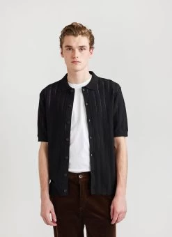 Cabin Weave Shirt | Black -Urban Wear Shop PERCIVAL MENSWEAR CABIN WEAVE SHIRT BLACK4