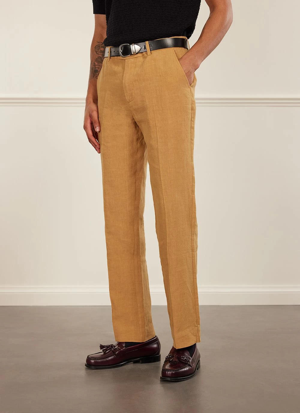 Tailored Linen Trousers | Camel 3 Tailored Linen Trousers | Camel