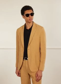 Tailored Linen Blazer | Camel