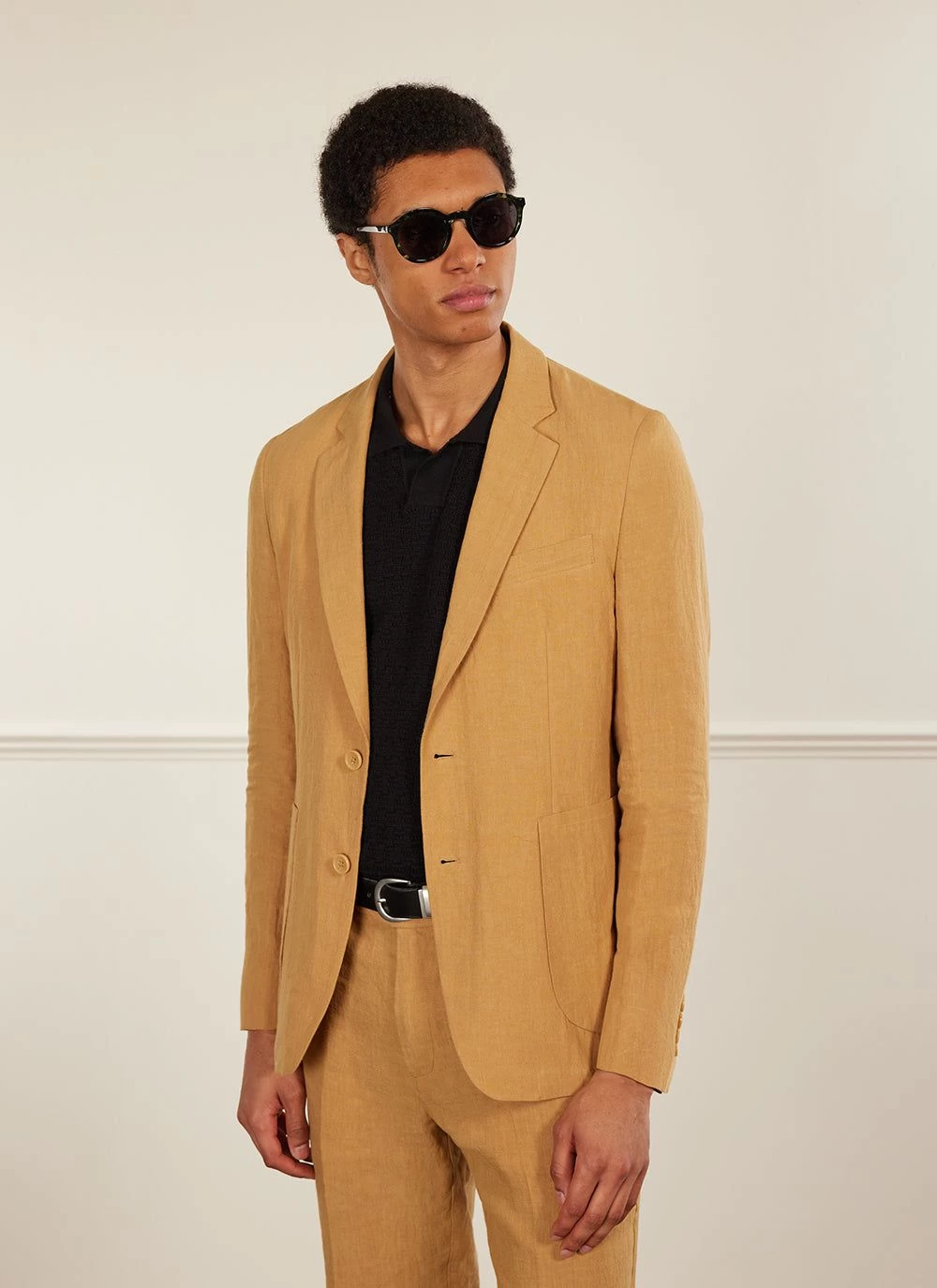 Tailored Linen Blazer | Camel 3 Tailored Linen Blazer | Camel