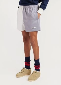 Rugby Shorts | Canterbury And Percival | White With Grey